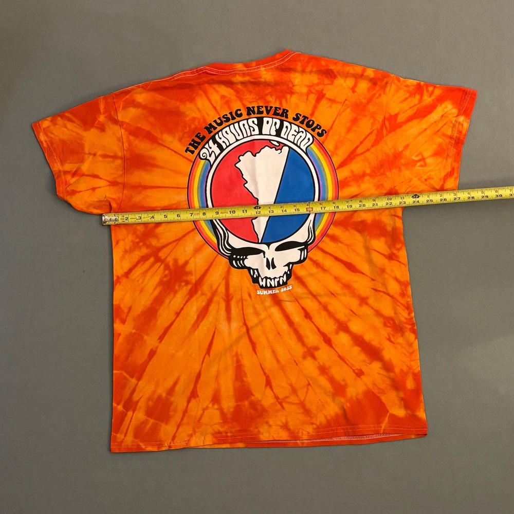 Grateful Dead WNRN Virginia Orange Tie Dye Shirt XL Stealie Steal your Face Dead - Picture 2 of 6